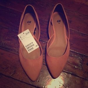 H&M Coral Suede Flats Size 38